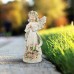 Landrip Gardening Gift for Women, Angel Garden Ornaments Statue, Solar LED Garden Lights Resin, Solar Fairy Garden for Mom Grandma for Garden Grave Memorial Stones